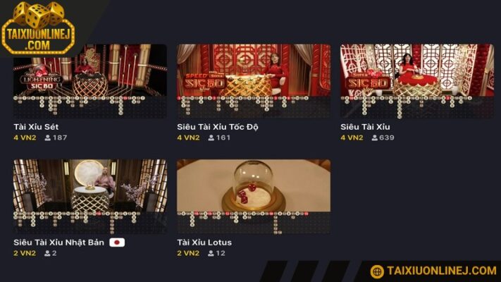 Đa dạng game tài xỉu