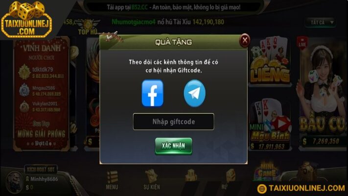 Với code đổi quà phải xác thực trên trang chủ mới được nhận