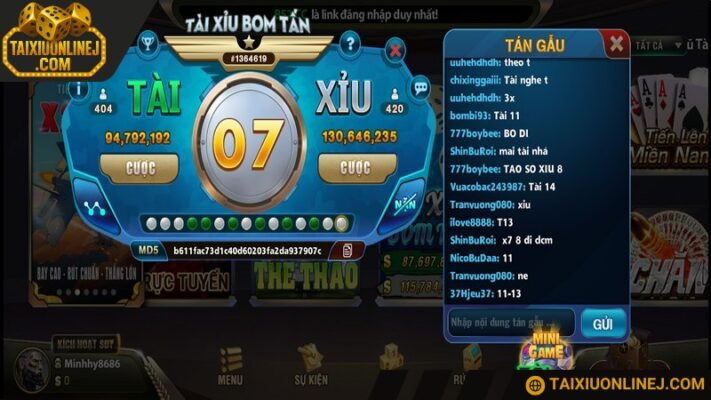 Giao diện cược tài xỉu bom tấn bắt mắt