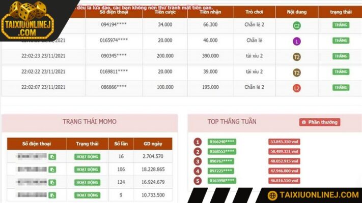 Trò chơi tài xỉu MoMo trả thưởng nhanh và an toàn