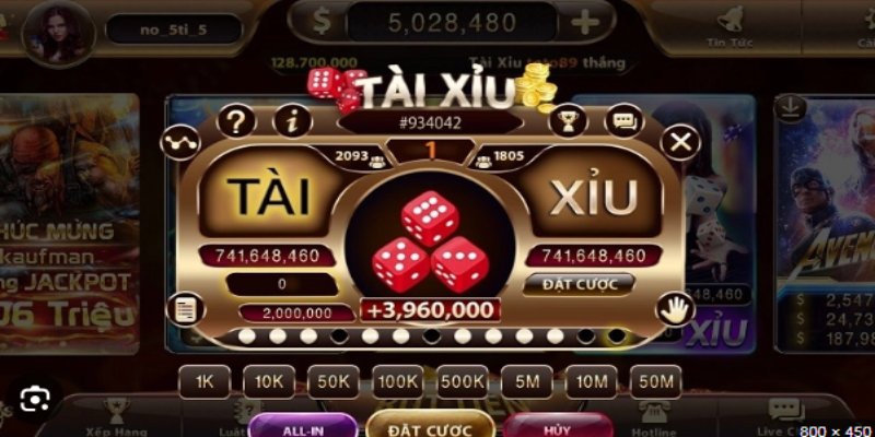 Bảng cược tài xỉu Hitclub với nhiều lựa chọn hấp dẫn